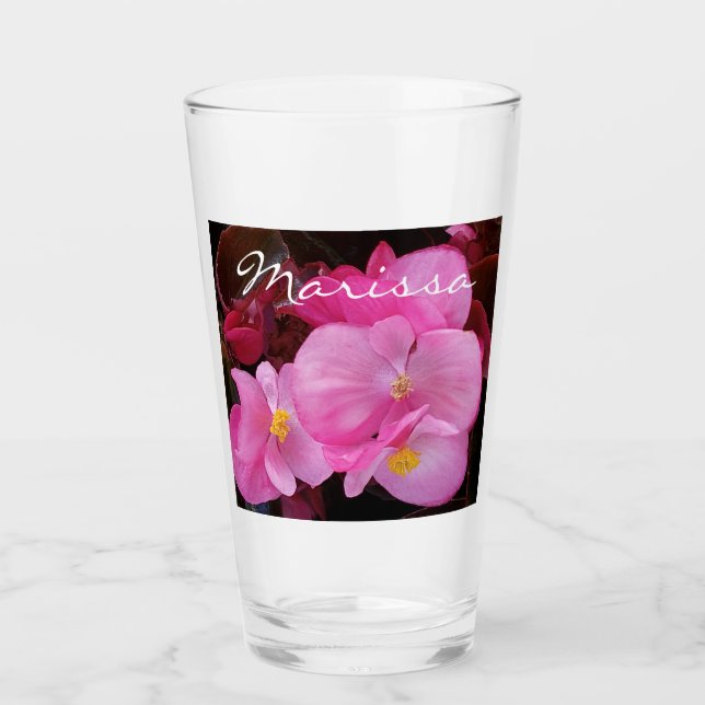 Foto de Bonito Flores rosas Añadir nombre (Anverso)