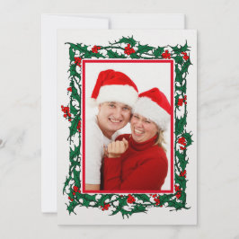 Foto de borde de acebo de Navidad con bayas