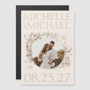 Foto De Borde Floral Oro Guardar La Tarjeta De Mag