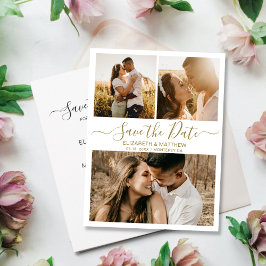 Foto de Budget Gold White Save The Date Flyer