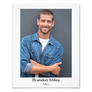 Foto de cabeza para actores 8x10 con doble texto