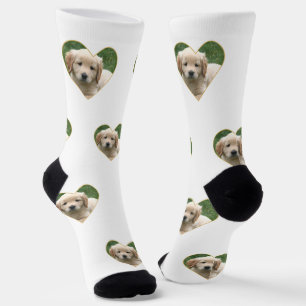 Foto de cachorro personalizada en calcetines blanc