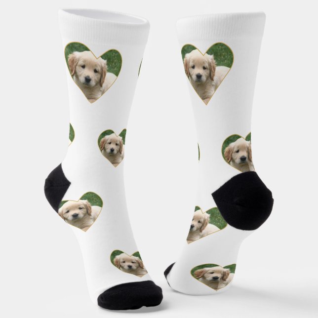 Foto de cachorro personalizada en calcetines blanc (Angular)