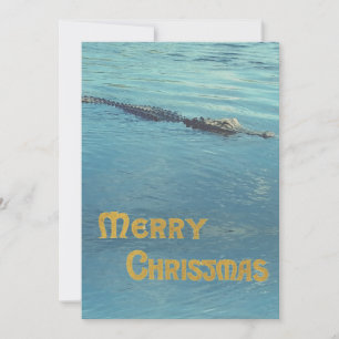 Foto de caimán en agua saludo de Navidad