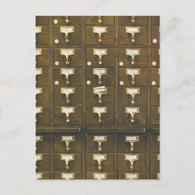 Foto de cajones de catálogo de tarjetas de bibliot (Anverso)