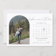 Foto de calendario con arco Invitación de Anuncio
