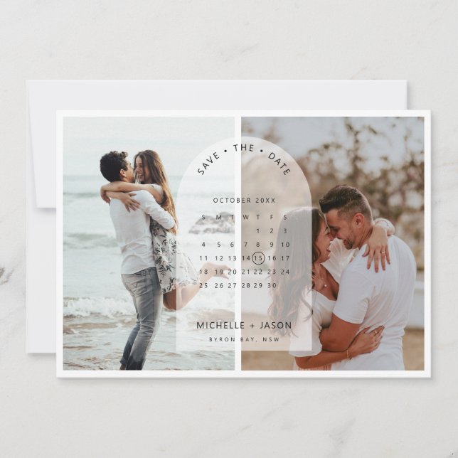 Foto de calendario de Arco Invitación de Guardar l (Anverso)