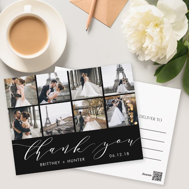 Foto de caligrafía manuscrita gracias postal negra (Subido por el creador)