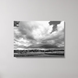Foto de campo blanco y negro en lienzo