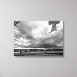 Foto de campo blanco y negro en lienzo