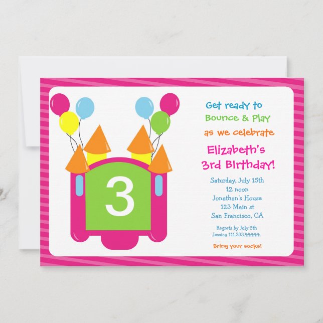 Foto de casa de Bass Invitación de cumpleaños a ch (Anverso)