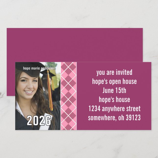Foto de casas abiertas de graduación senior de Arg (Anverso / Reverso)