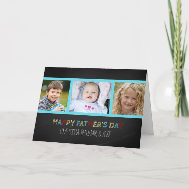 Foto de Chalkboard Tarjeta feliz del día del padre (Anverso)