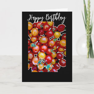 FOTO DE CHERRY TOMATOES EN LA TARJETA DE CUMPLEAÑO