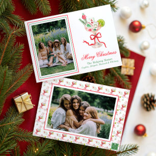 Foto de cóctel de Navidad de Mahjong alegre acuare
