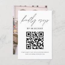 Foto de código QR RSVP sitio web de Boda Minimalis