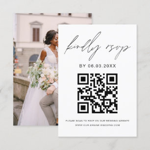 Foto de código QR RSVP sitio web de Boda Minimalis