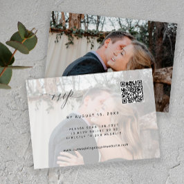 Foto de código QR Tarjeta RSVP de boda elegante RS