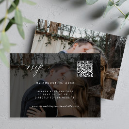 Foto de código QR Tarjeta RSVP de boda elegante RS