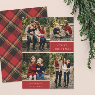 Foto de Collage de Navidad con Cuadro Escocés Rojo