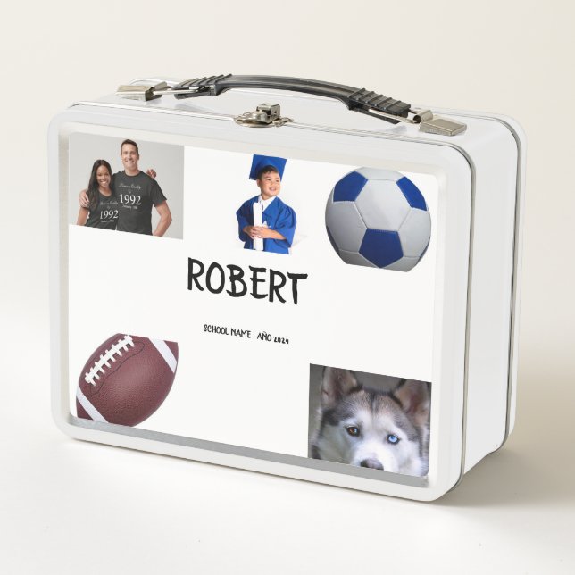 Foto DE COLLAGE Lunchbox AZUL NEGRO A Personalizar (Anverso)