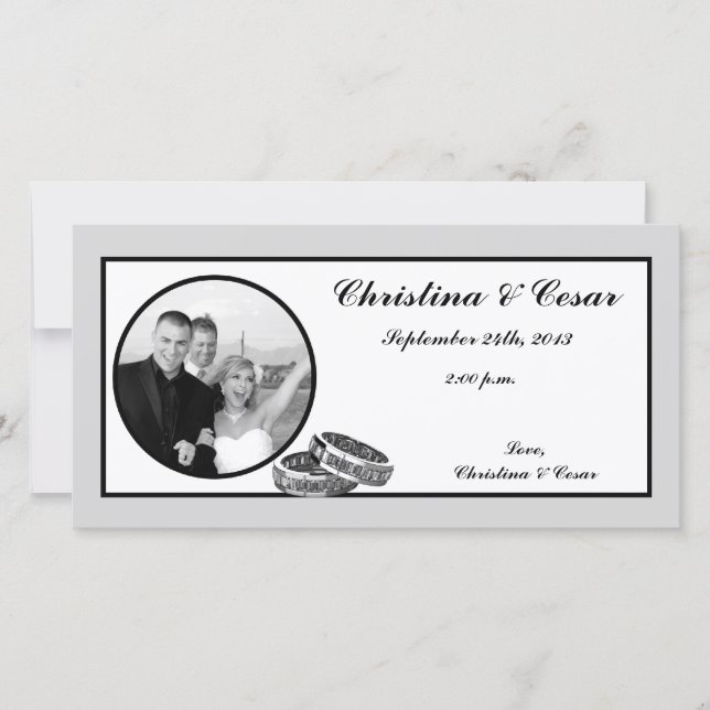 Foto de compromiso 4x8 Invitación de su diamante (Anverso)