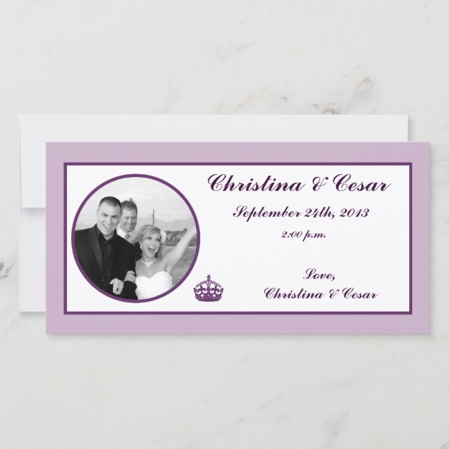 Foto de compromiso 4x8 Invitación Royal Purple Cro (Anverso)