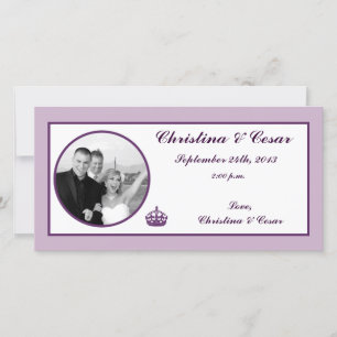 Foto de compromiso 4x8 Invitación Royal Purple Cro