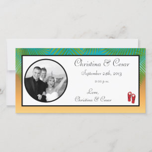 Foto de compromiso 4x8 Invitación sus sandalias