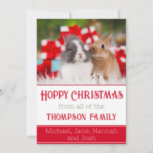 Foto de conejo personalizada de Navidad Hoppy