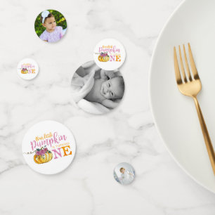 Foto de confeti de primer cumpleaños pequeña calab