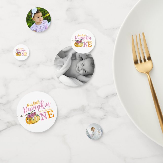 Foto de confeti de primer cumpleaños pequeña calab (Grupo)