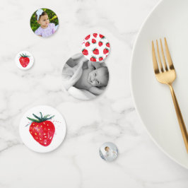 Foto de confeti primera fresa de cumpleaños