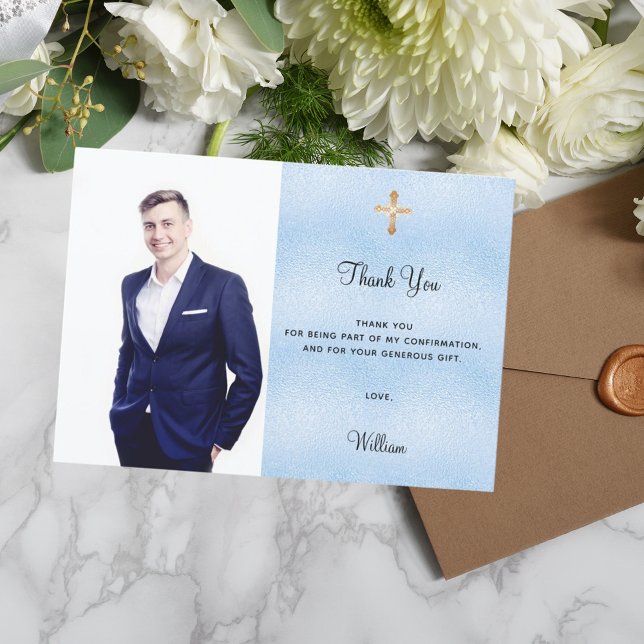 Foto de confirmación travesía azul niño tarjeta de (Subido por el creador)