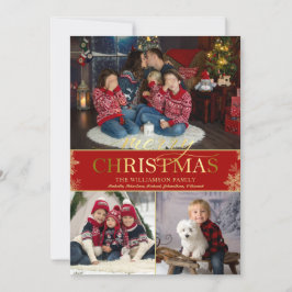 Foto de copo de nieve dorado Feliz Navidad