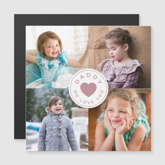 Foto de corazón adorable papá te amamos   (Anverso/Reverso)