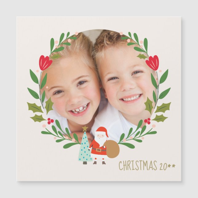 Foto de corona de Navidad de acebo (Anverso)