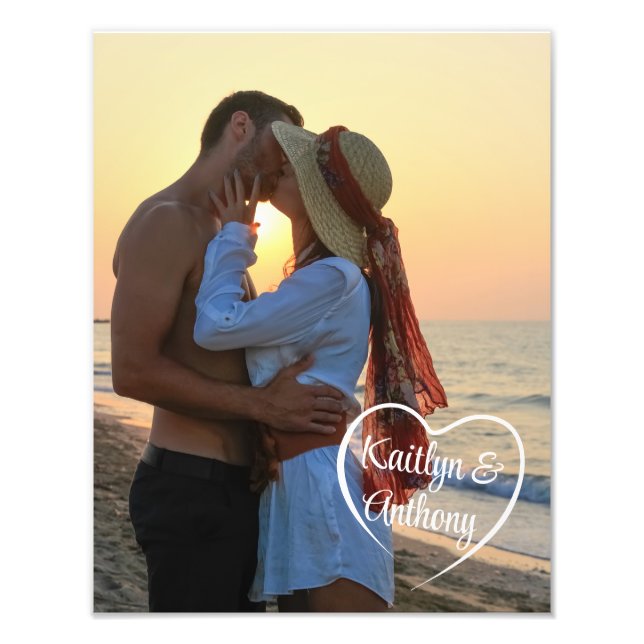 Foto de Couple Love Heart Personalizada (Frente)