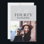 Foto de cumpleaños 40 con guion moderno y geométri<br><div class="desc">Invitación de foto de cumpleaños cuadragésimo con guion moderno y geométrico. Patrón geométrico de respaldo. El color se puede cambiar.</div>