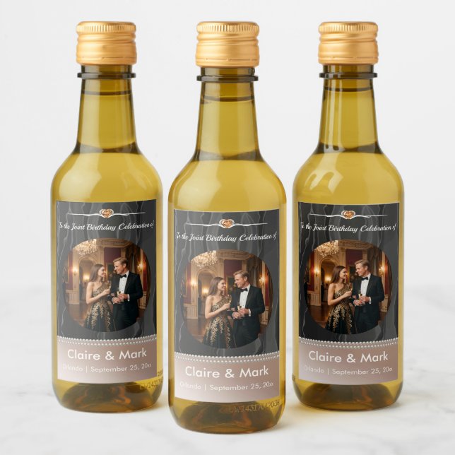 Foto de cumpleaños conjunto de Champagne Bronce (Botellas)