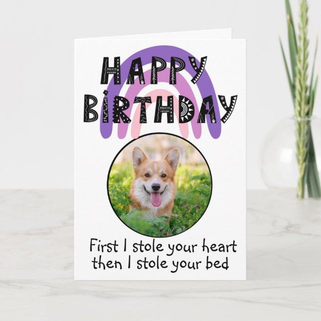 Foto de cumpleaños de tu tarjeta galesa Corgi (Anverso)