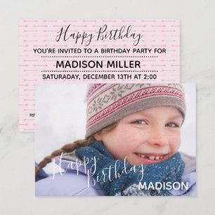 Foto de cumpleaños feliz y flechas: invitación de