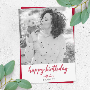 Foto de cumpleaños moderna, tarjeta Minimalista de