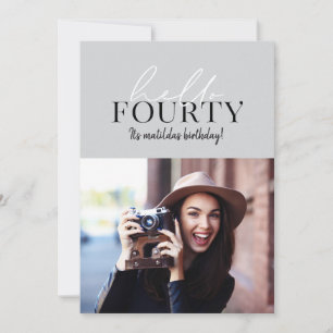 Foto de cumpleaños número 40 con letra moderna y g