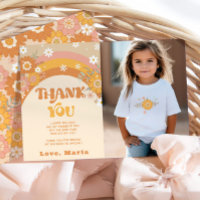 Foto de cumpleaños retro groovy, tarjeta de agrade