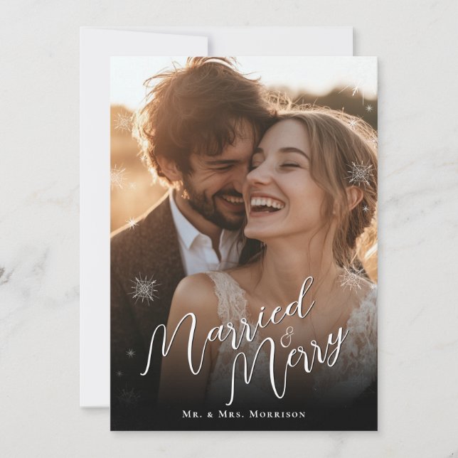 Foto de despedida de navidad casada y dulce (Anverso)