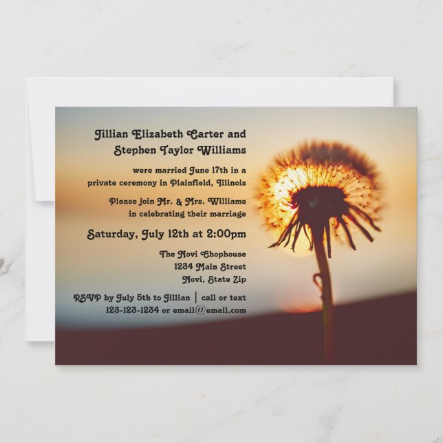 Foto de Diente de León - Anuncio de Boda (Anverso)