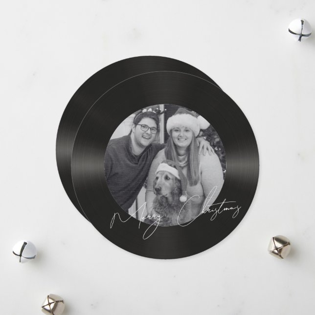 Foto de disco de vinilo retro de Navidad (Anverso/Reverso In Situ)