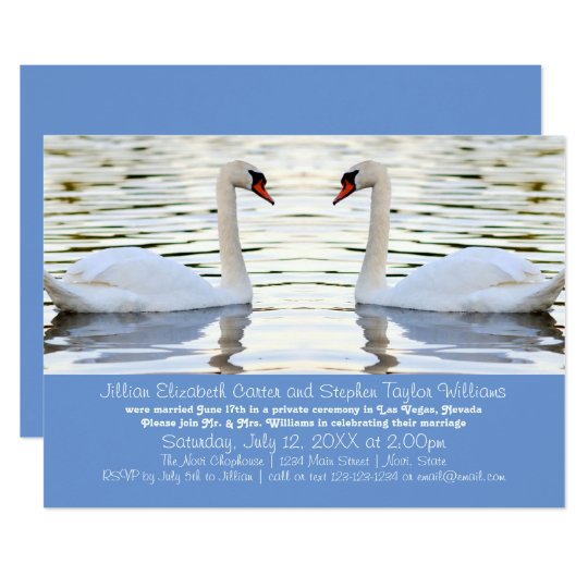Foto de dos cisnes - invitación del boda