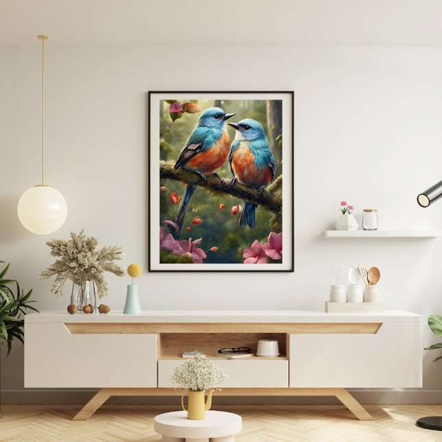 Foto de dos pájaros en amor (Two Birds in Love Photo Print)